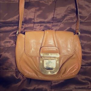 MK Caramel leather crossbody purse